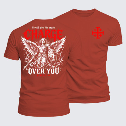 Luxe Mercerized Cotton Tee - He Will Give His Angels Charge Over You – Psalm 91:11