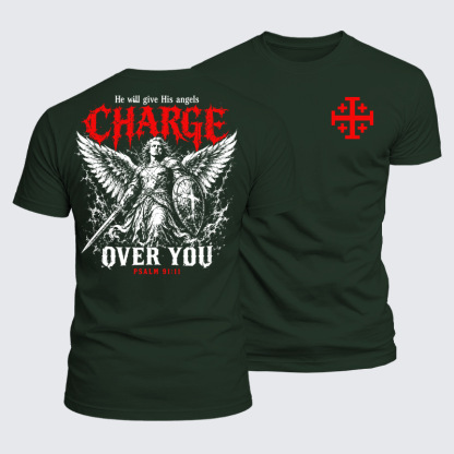 Luxe Mercerized Cotton Tee - He Will Give His Angels Charge Over You – Psalm 91:11