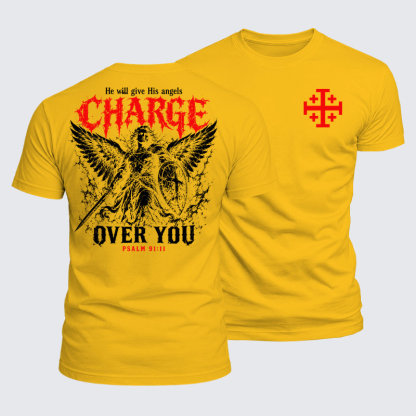 Luxe Mercerized Cotton Tee - He Will Give His Angels Charge Over You – Psalm 91:11