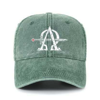 Heritage Washed Cap - Alpha & Omega – Revelation 22:13 Christian Warrior