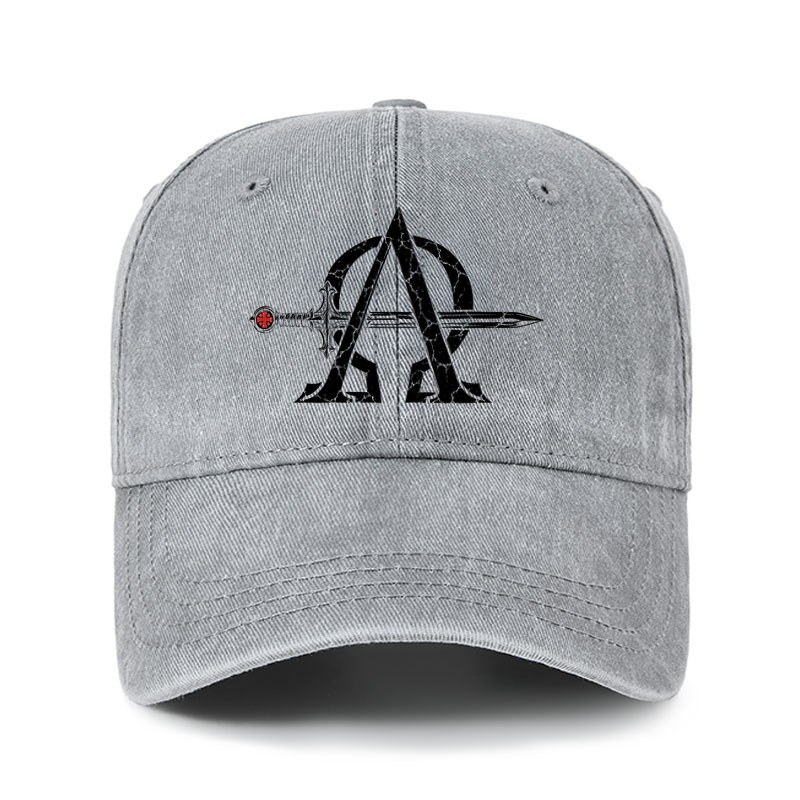 Heritage Washed Cap - Alpha & Omega – Revelation 22:13 Christian Warrior