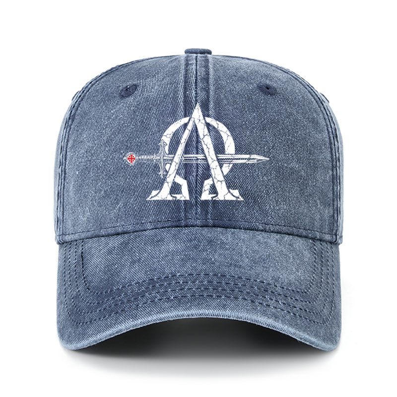 Heritage Washed Cap - Alpha & Omega – Revelation 22:13 Christian Warrior