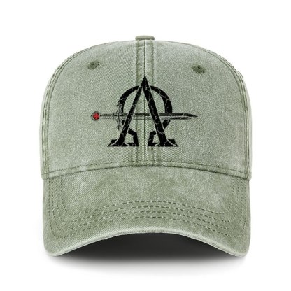 Heritage Washed Cap - Alpha & Omega – Revelation 22:13 Christian Warrior