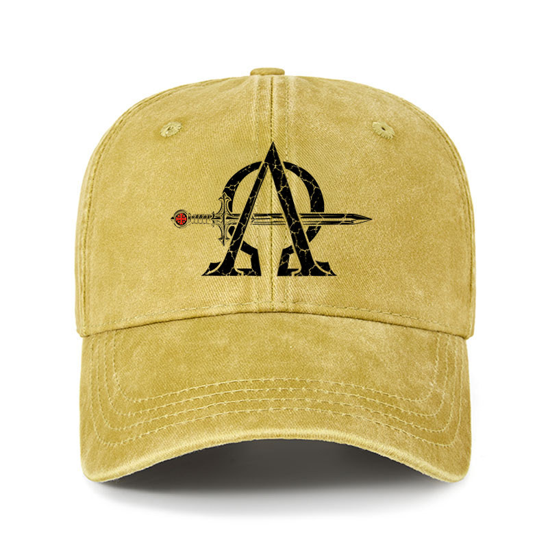 Heritage Washed Cap - Alpha & Omega – Revelation 22:13 Christian Warrior