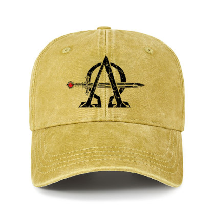 Heritage Washed Cap - Alpha & Omega – Revelation 22:13 Christian Warrior