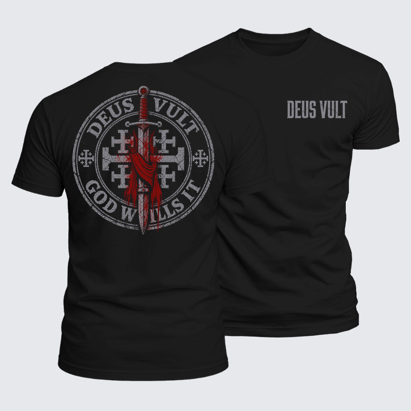 Luxe Mercerized Cotton Tee - Deus Vult: God Wills It
