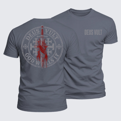 Luxe Mercerized Cotton Tee - Deus Vult: God Wills It