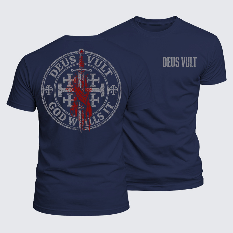 Luxe Mercerized Cotton Tee - Deus Vult: God Wills It