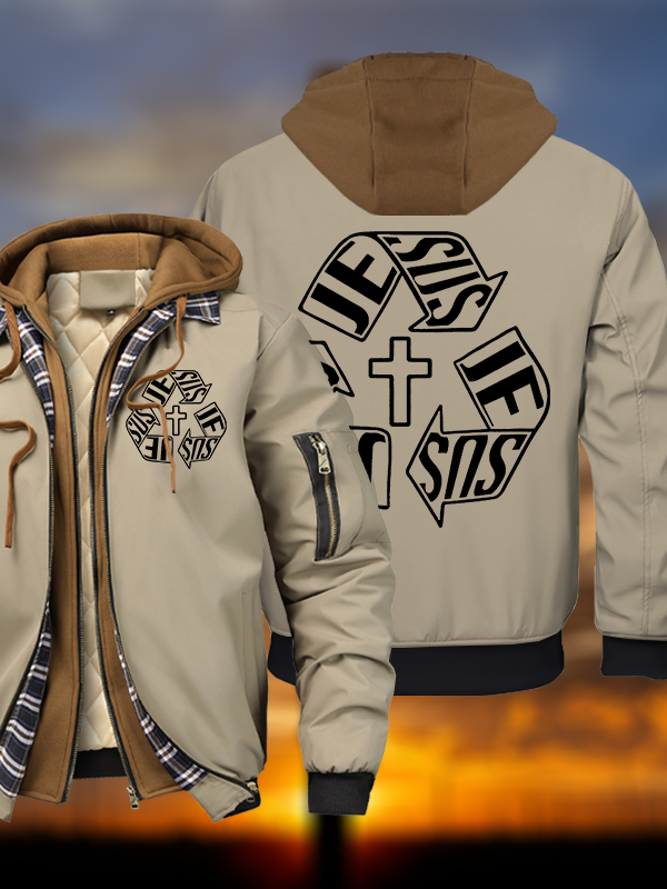 Jesus Christian Warm Hooded Bomber Jacket