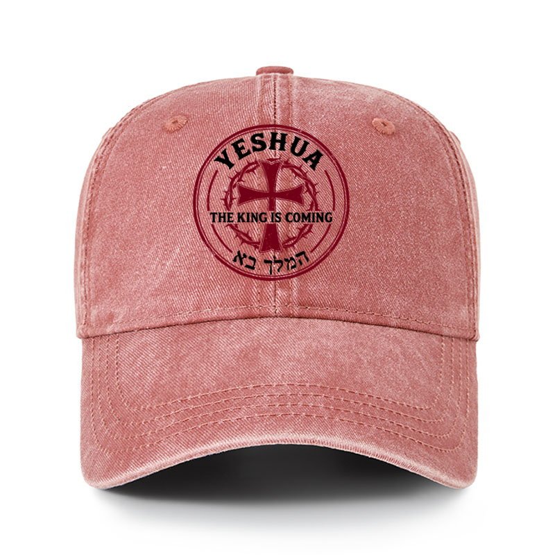 Heritage Washed Cap - Yeshua The King Is Coming Hebrew Name   