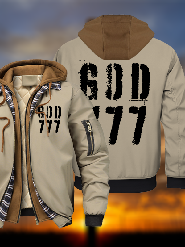 God 777 Warm Hooded Bomber Jacket