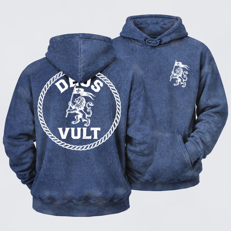 Washed Hoodie - Deus Vult