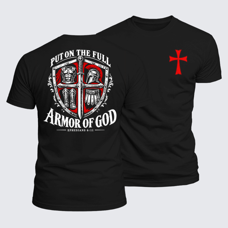 Luxe Mercerized Cotton Tee -Put On the Full Armor of God – Ephesians 6:11 Christian Warrior