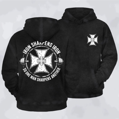 Washed Hoodie   -  Iron Sharpens Iron So One Man Sharpens Another