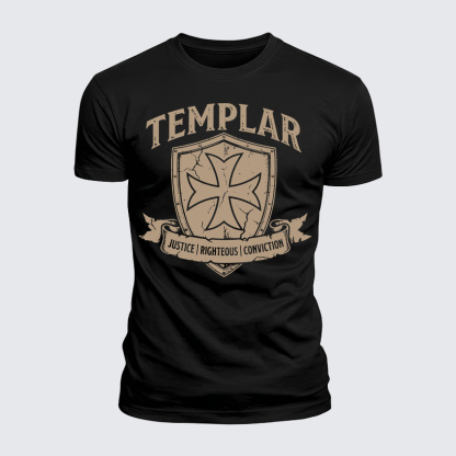Luxe Mercerized Cotton Tee - Templar Righteous · Justice · Conviction