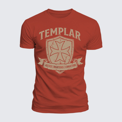 Luxe Mercerized Cotton Tee - Templar Righteous · Justice · Conviction