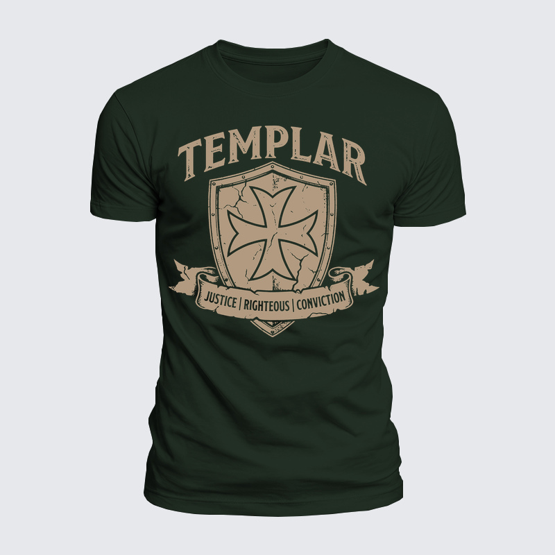 Luxe Mercerized Cotton Tee - Templar Righteous · Justice · Conviction