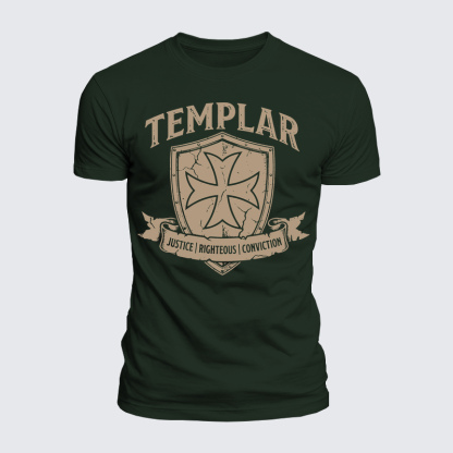 Luxe Mercerized Cotton Tee - Templar Righteous · Justice · Conviction