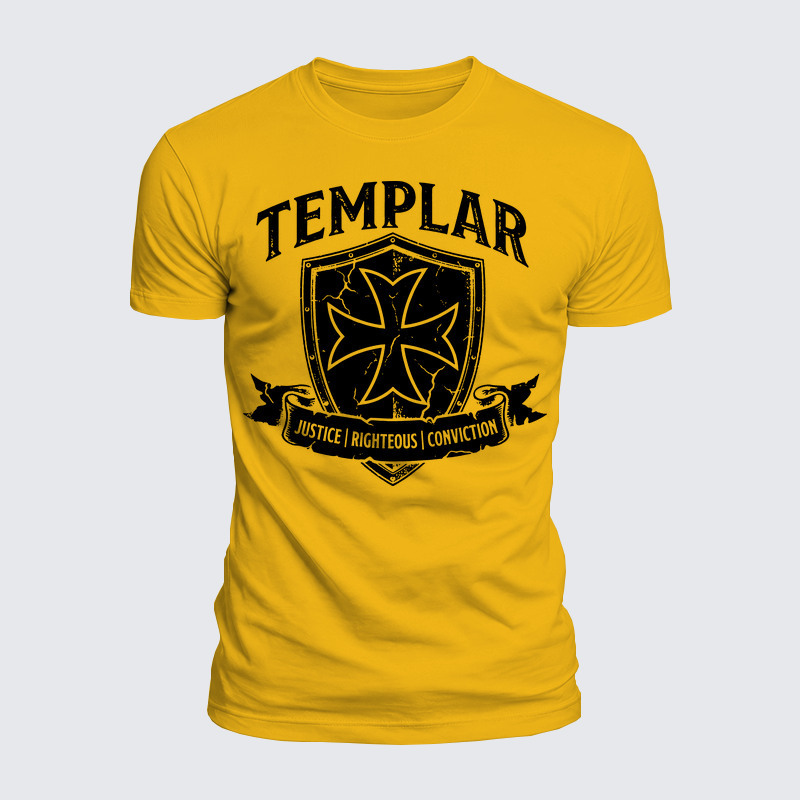 Luxe Mercerized Cotton Tee - Templar Righteous · Justice · Conviction