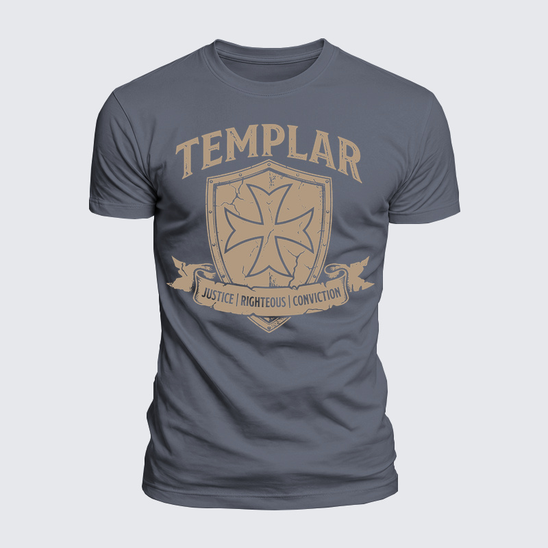 Luxe Mercerized Cotton Tee - Templar Righteous · Justice · Conviction