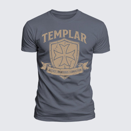 Luxe Mercerized Cotton Tee - Templar Righteous · Justice · Conviction