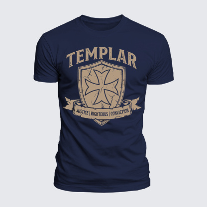Luxe Mercerized Cotton Tee - Templar Righteous · Justice · Conviction