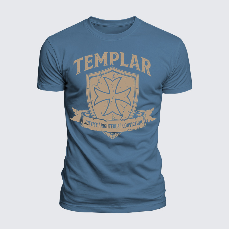 Luxe Mercerized Cotton Tee - Templar Righteous · Justice · Conviction
