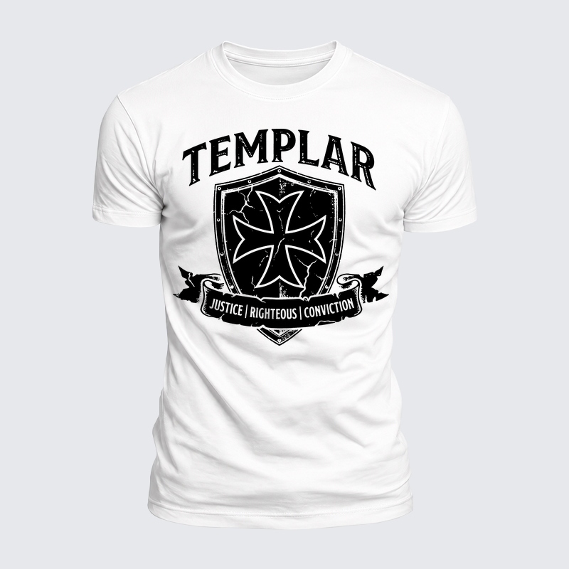 Luxe Mercerized Cotton Tee - Templar Righteous · Justice · Conviction