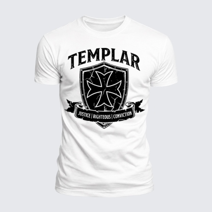 Luxe Mercerized Cotton Tee - Templar Righteous · Justice · Conviction