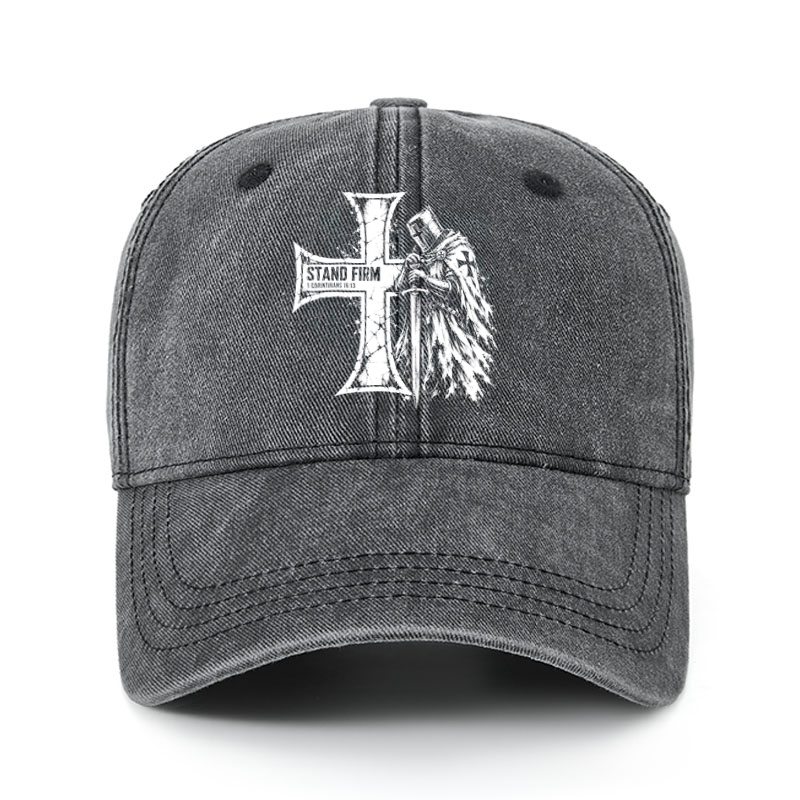 Heritage Washed Cap - Stand Firm – 1 Corinthians 16:13 Christian Knight