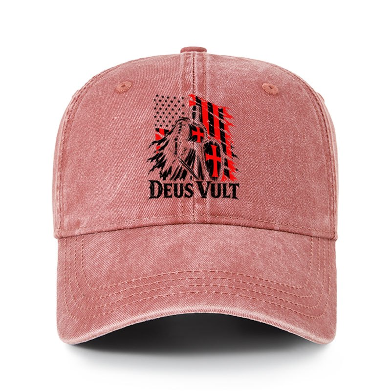 Heritage Washed Cap - Deus Vult – American Crusader Christian Knight