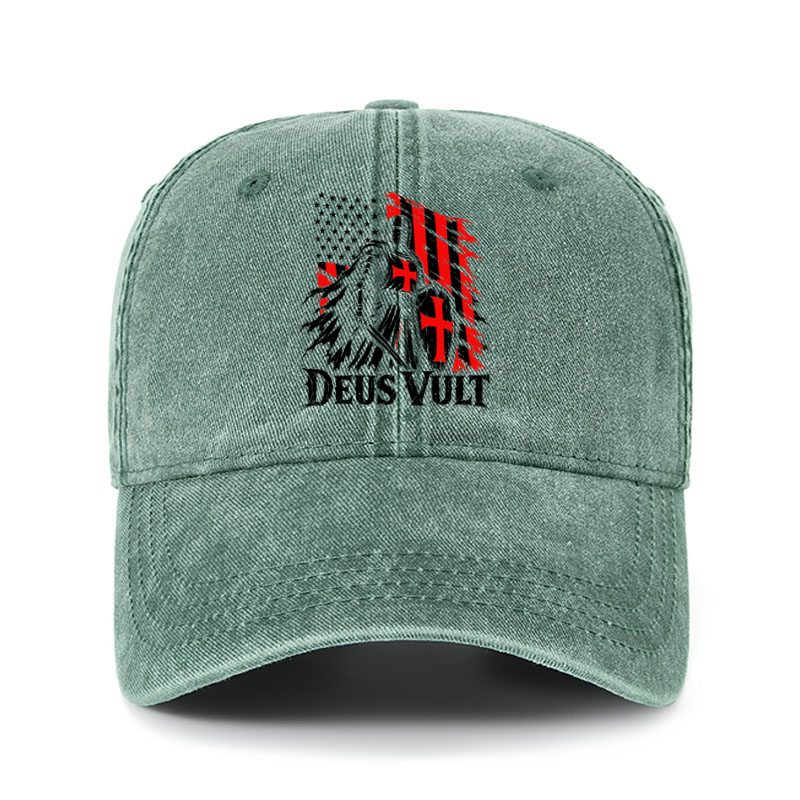 Heritage Washed Cap - Deus Vult – American Crusader Christian Knight
