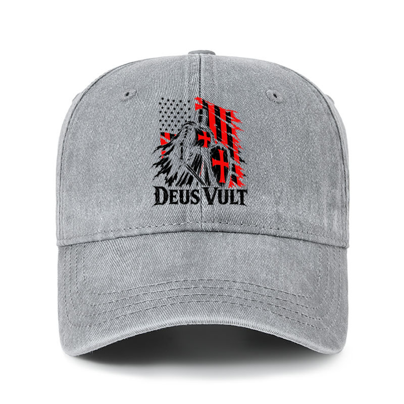 Heritage Washed Cap - Deus Vult – American Crusader Christian Knight
