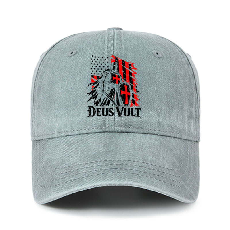 Heritage Washed Cap - Deus Vult – American Crusader Christian Knight