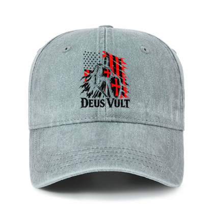 Heritage Washed Cap - Deus Vult – American Crusader Christian Knight