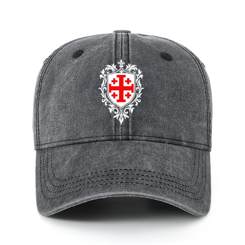 Heritage Washed Cap - Jerusalem Cross Heraldic Crest
