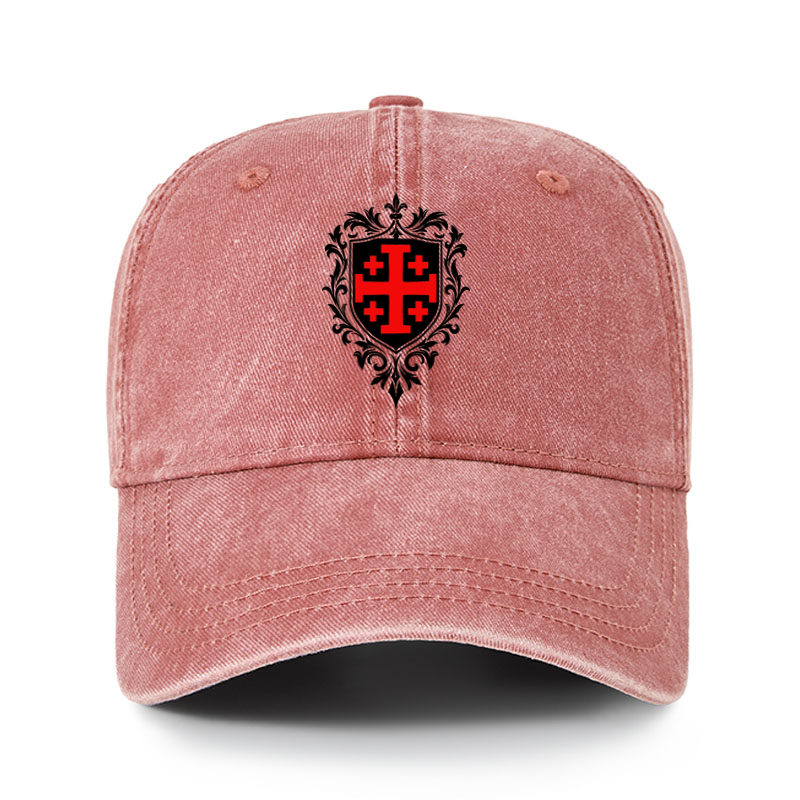 Heritage Washed Cap - Jerusalem Cross Heraldic Crest