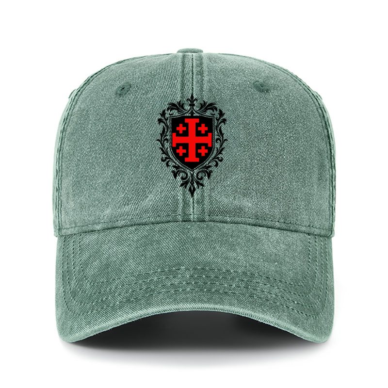 Heritage Washed Cap - Jerusalem Cross Heraldic Crest
