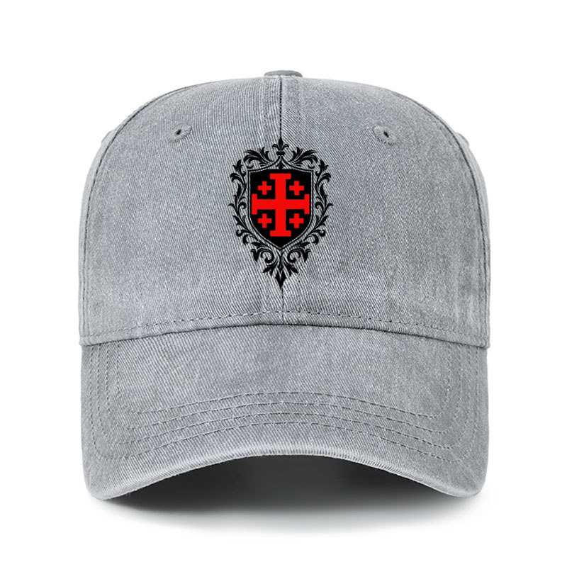 Heritage Washed Cap - Jerusalem Cross Heraldic Crest