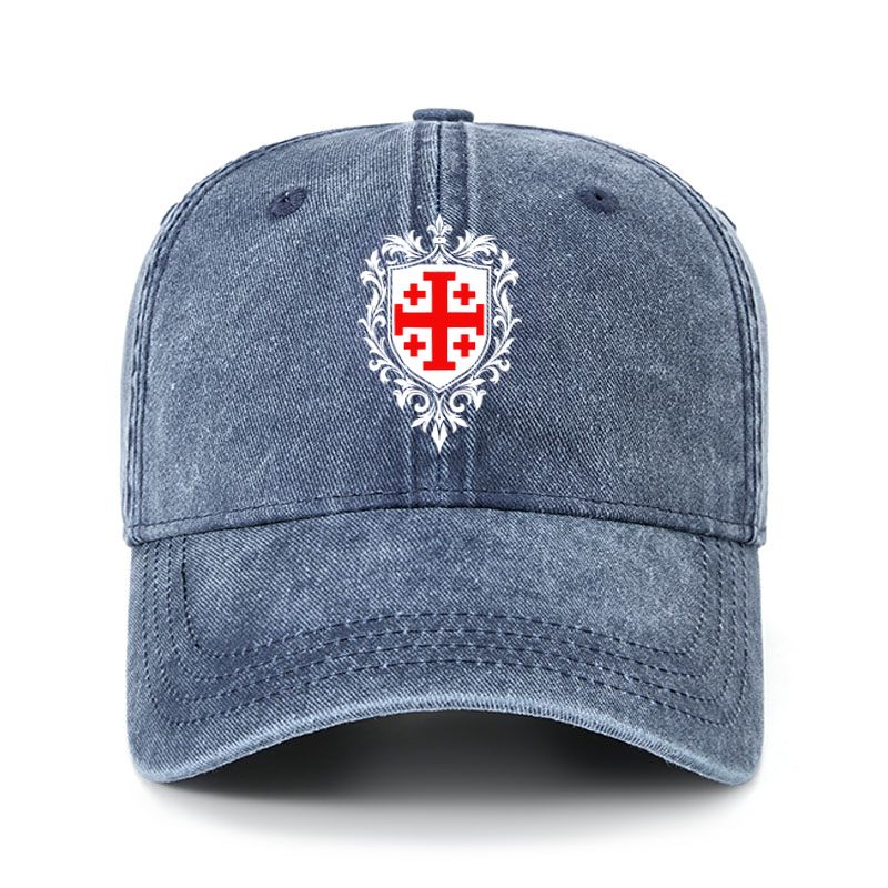 Heritage Washed Cap - Jerusalem Cross Heraldic Crest
