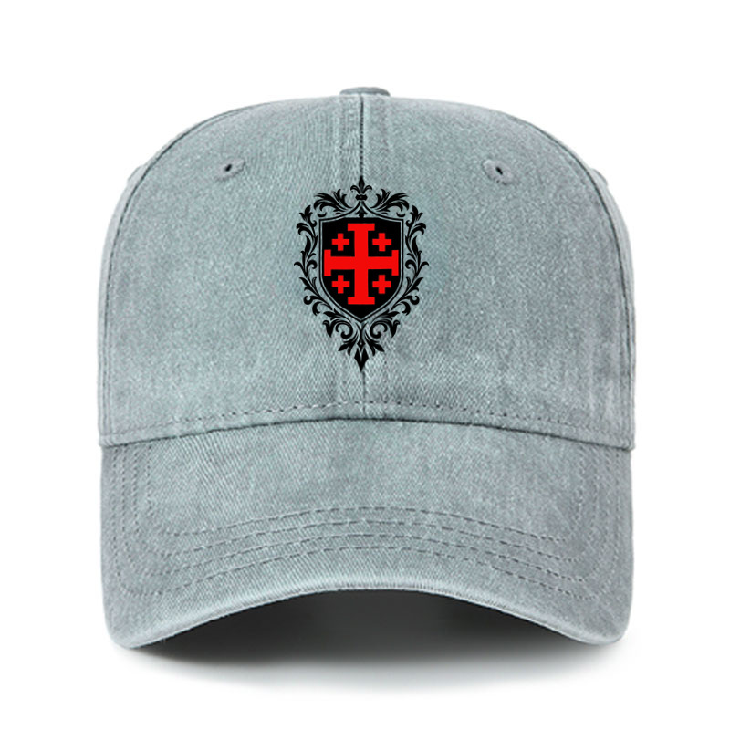 Heritage Washed Cap - Jerusalem Cross Heraldic Crest