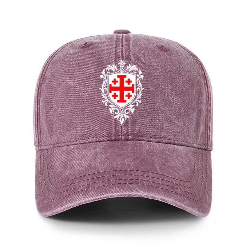Heritage Washed Cap - Jerusalem Cross Heraldic Crest