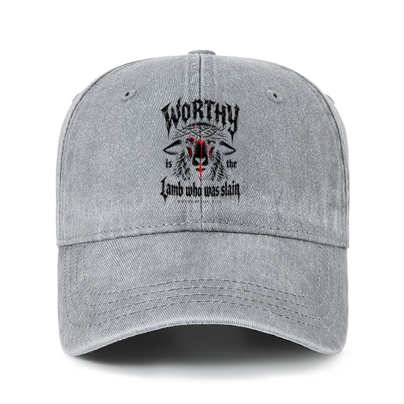 Heritage Washed Cap - Worthy Is the Lamb Who Was Slain – Revelation 5:12