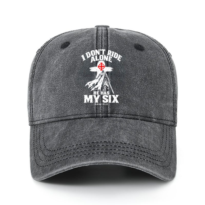 Heritage Washed Cap - I Don’t Ride Alone – Isaiah 52:12 Christian Warrior