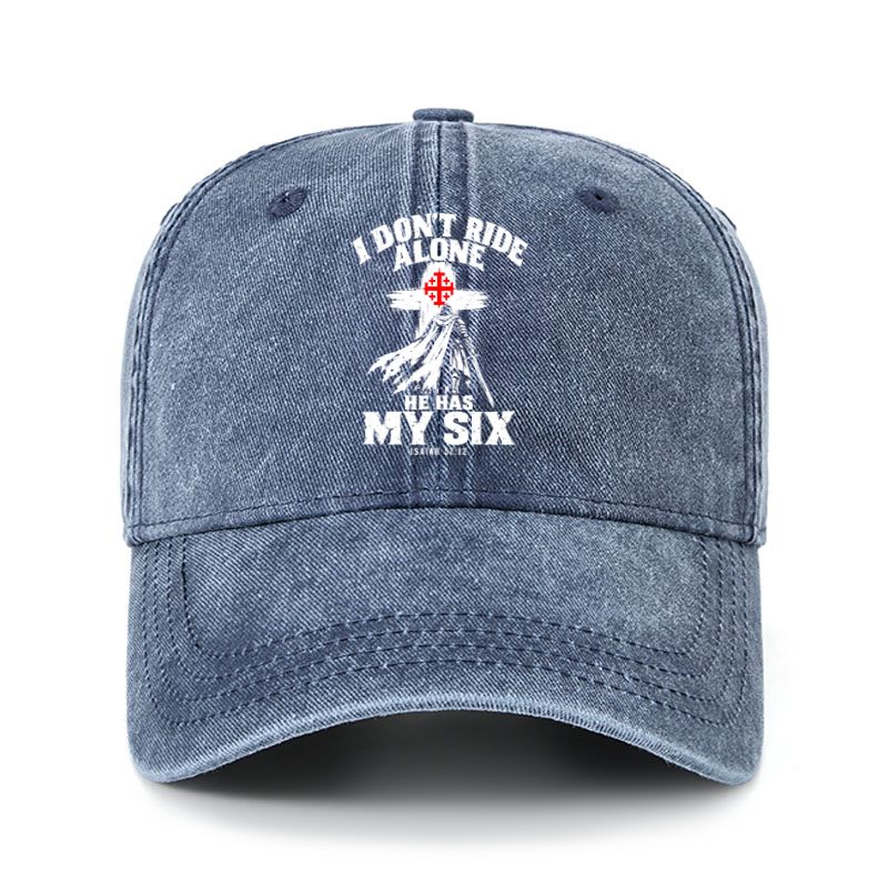 Heritage Washed Cap - I Don’t Ride Alone – Isaiah 52:12 Christian Warrior