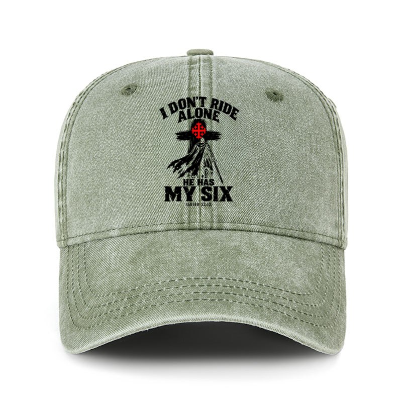 Heritage Washed Cap - I Don’t Ride Alone – Isaiah 52:12 Christian Warrior