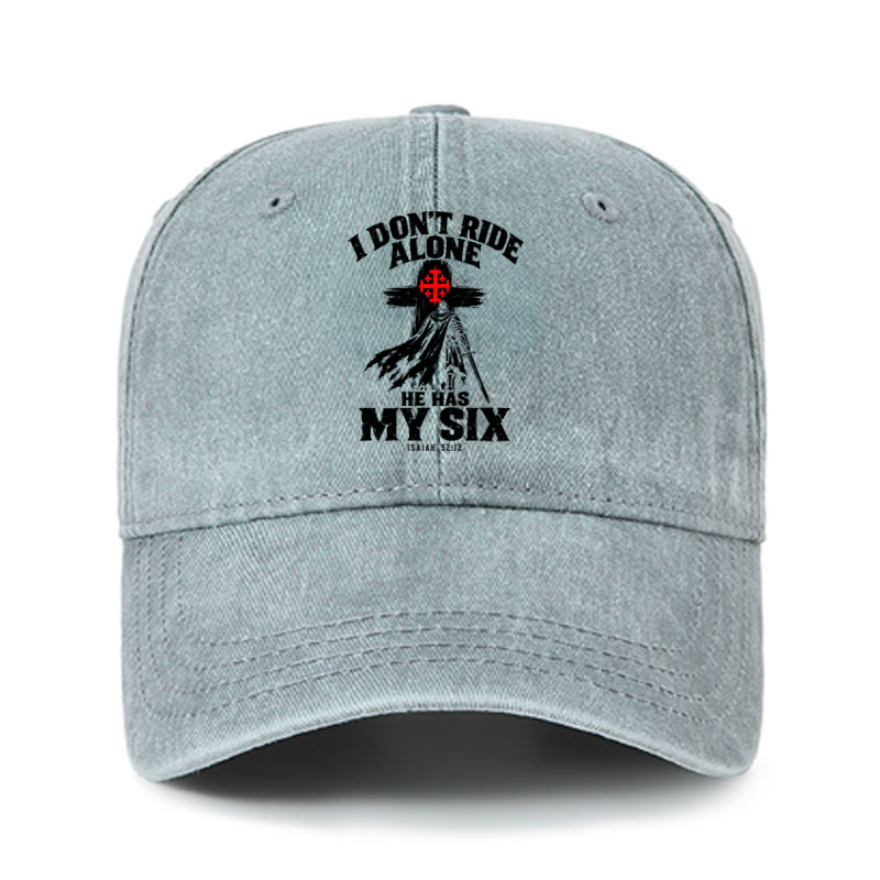 Heritage Washed Cap - I Don’t Ride Alone – Isaiah 52:12 Christian Warrior