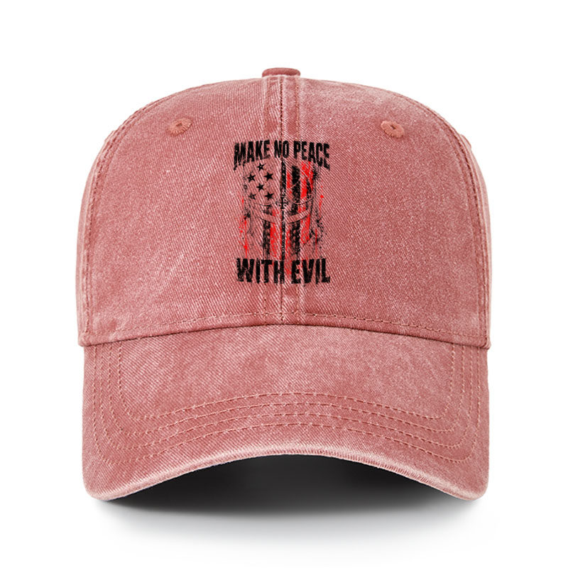 Heritage Washed Cap - Make No Peace With Evil – Christian Warrior Knight