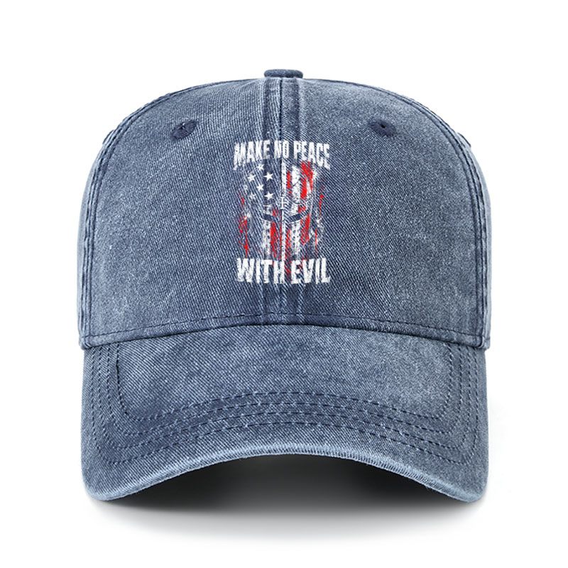 Heritage Washed Cap - Make No Peace With Evil – Christian Warrior Knight
