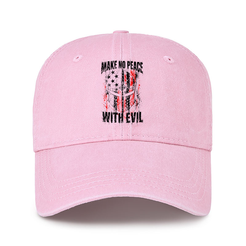 Heritage Washed Cap - Make No Peace With Evil – Christian Warrior Knight